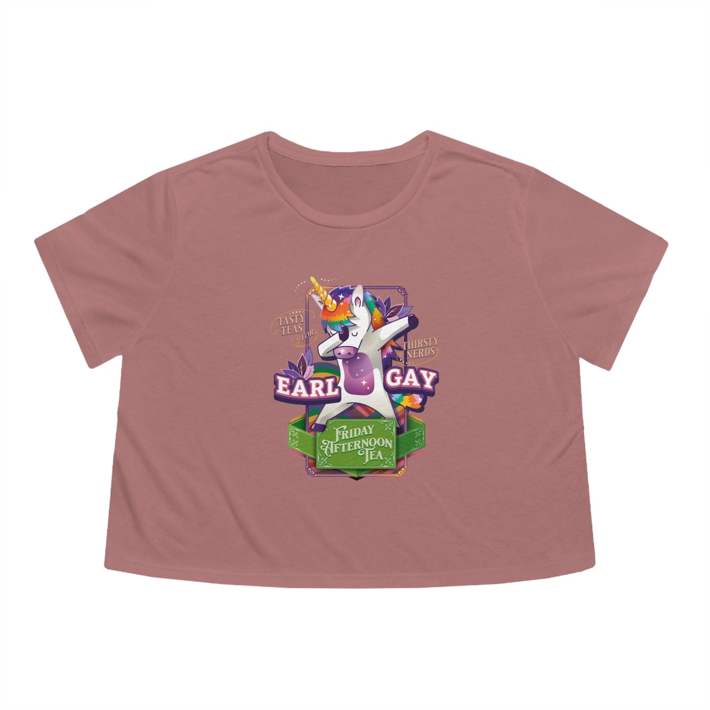 "Unity the Unicorn" Earl Gay Flowy Cropped Tee